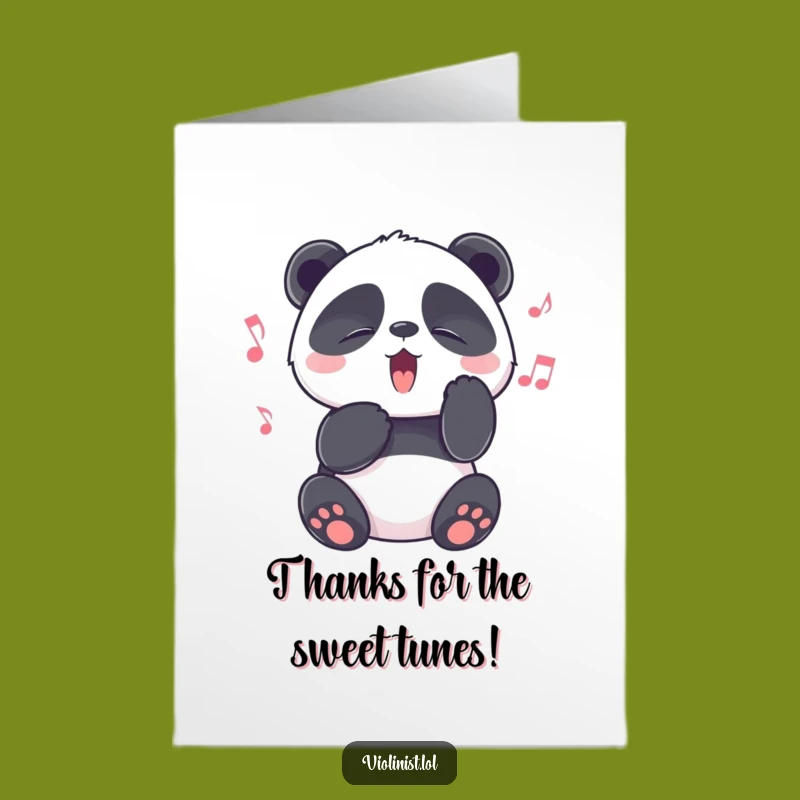 Free Printable Thank You Card: Panda's Melodic Thanks, Humorous Downloadable Gift
