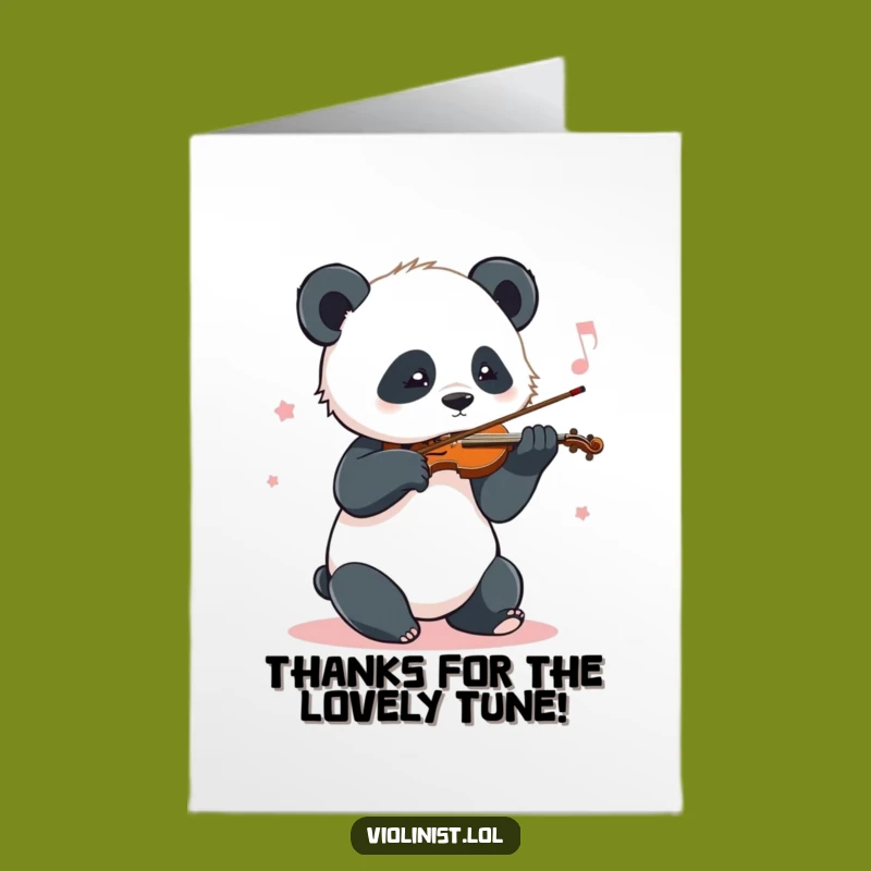Free Printable Thank You Card: Panda Violinist, Genuine Downloadable Thanks with a Tune