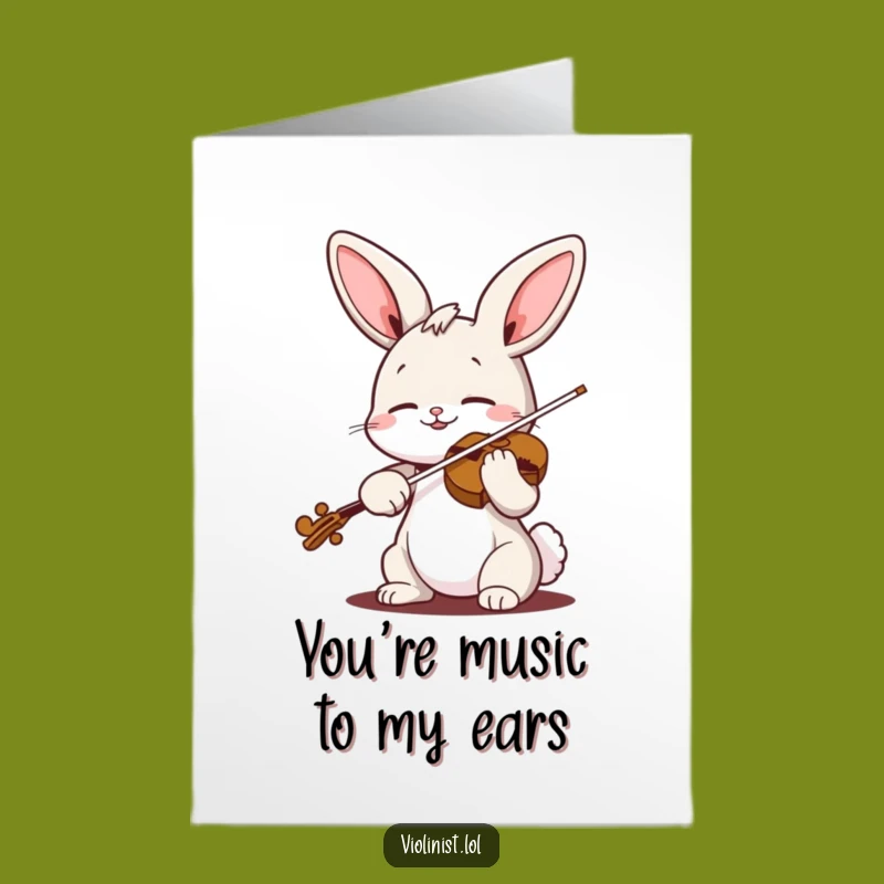Free Printable Thank You Card: Sweet Bunny Violinist Design