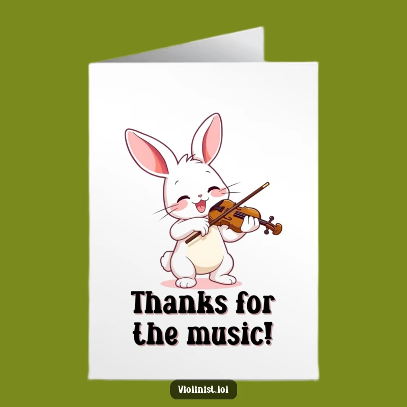 Free Printable Bunny Thank You Card - Musical Gratitude Downloadable Note