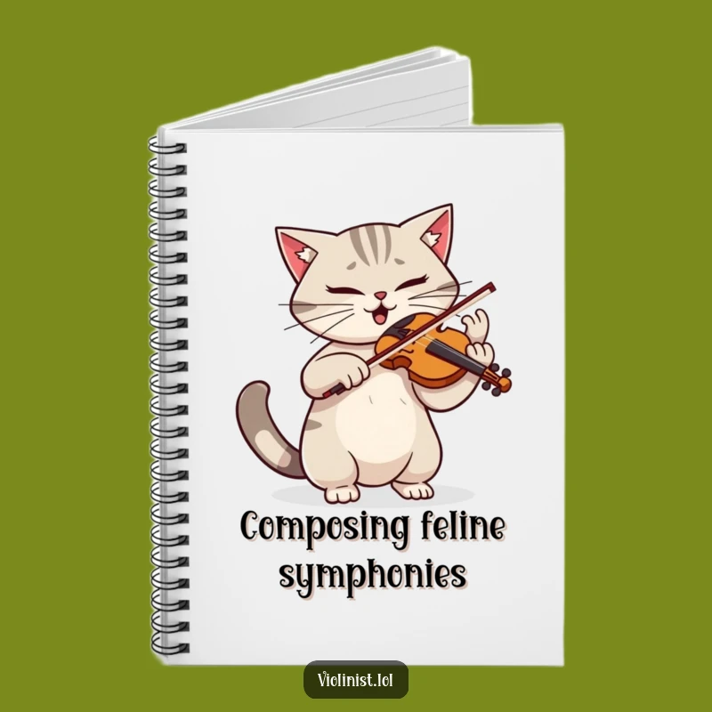 Funny Cat Violinist Notebook - Jot Down Ideas with Dramatic Maestro Flair