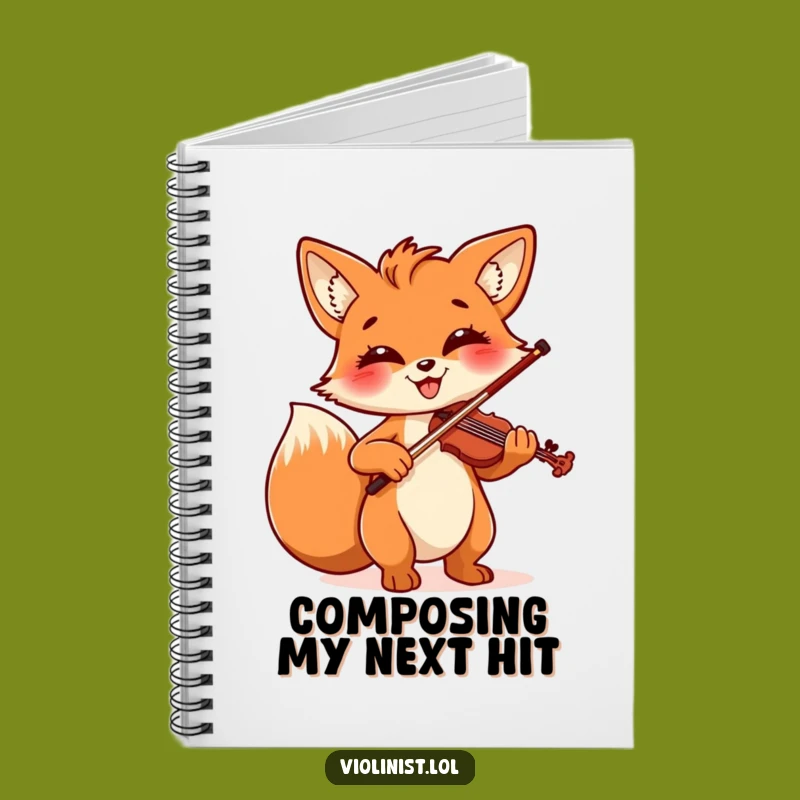 Funny Fox Violinist Notebook: Jot Down Notes with Cheerful Musical Flair, Perfect Gift!
