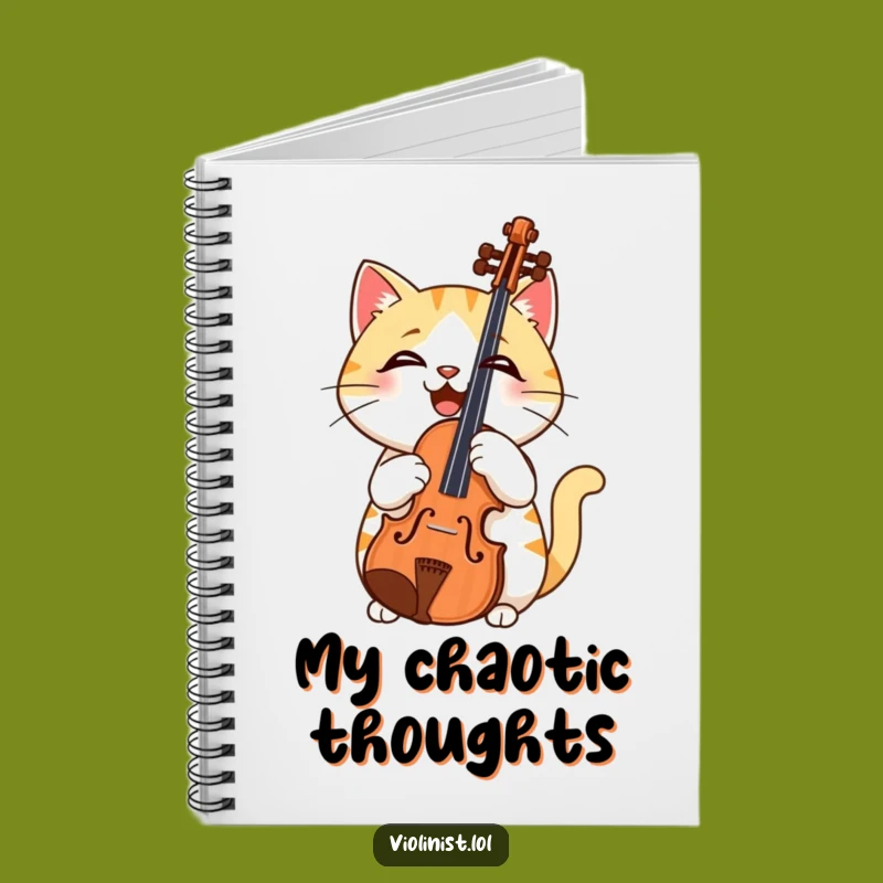 Funny Cat Violin Notebook: Jot Down Notes with Musical Confusion