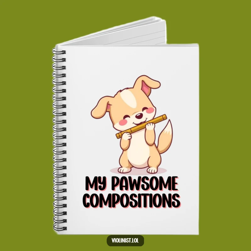 Funny Dog Flute Player Notebook: Jot Down Your Musical Thoughts!