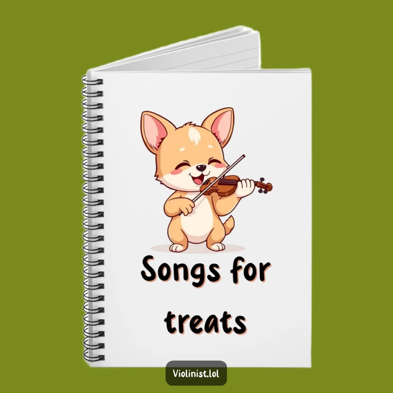 Funny Happy Dog Violinist Notebook - Record Your Melodies with Canine Joy