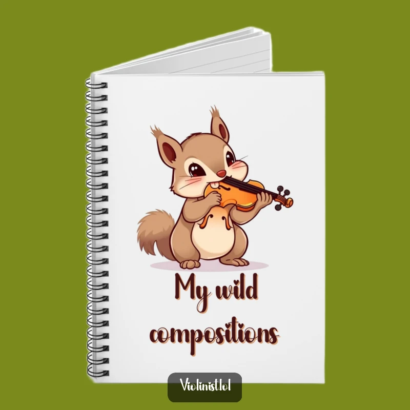 Funny Squirrel Violin Notebook: Ambitious Musician Journal, Perfect Gift