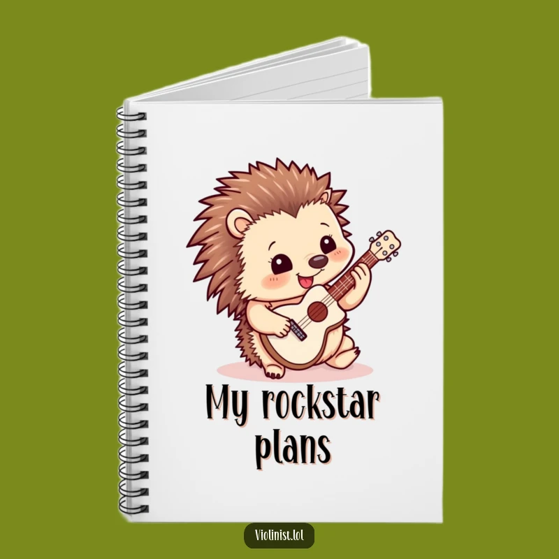 Funny Hedgehog Guitar Notebook: Jot Down Songs with Adorable Humor
