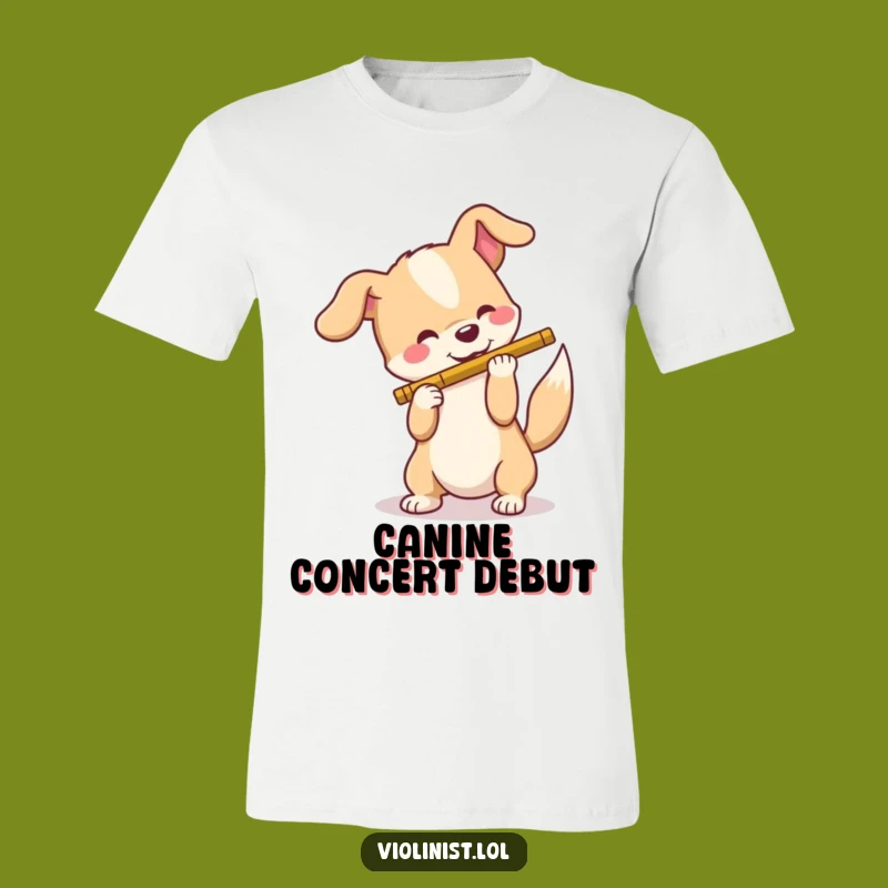 Funny Dog Flute Player T-Shirt: Wear Your Musical Comedy!