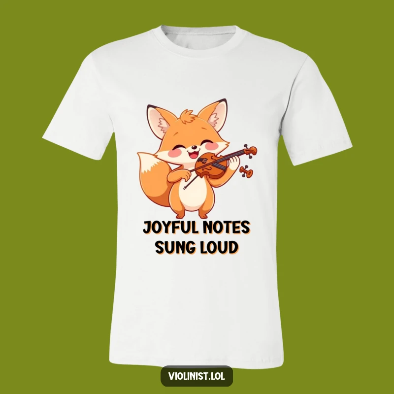 Funny Fox Violin Tee: Wear Your Happiness Like This Enthusiastic Musician!