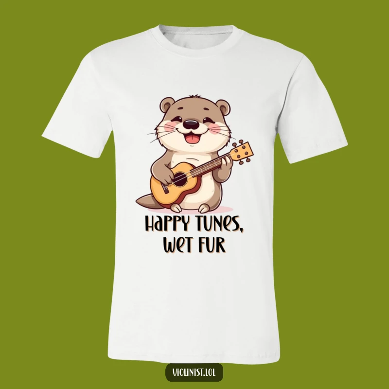 Funny Playful Otter Ukulele T-Shirt: Wear Your Joy with Musical Humor