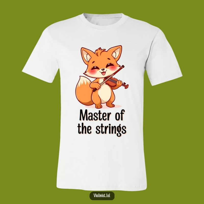 Funny Fox Violinist T-Shirt: Cheerful Musician Playing with Flair, Great Funny Gift!