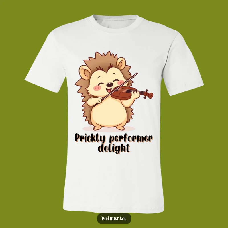Funny Jolly Hedgehog Violinist T-Shirt - Rhythmic Musician Apparel Gift