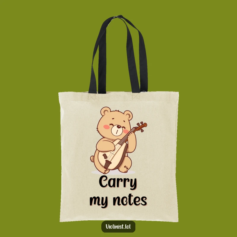Funny Bear Cello Tote Bag: Carry Your Music with Bear-Sized Style, a Hilarious Gift