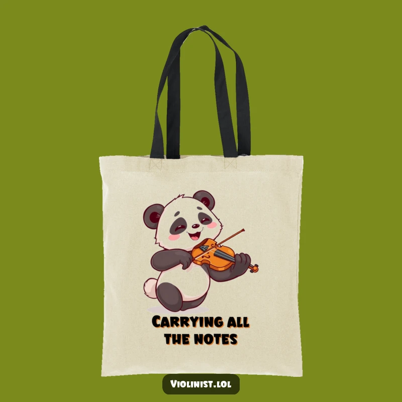 Funny Giggling Panda Violin Tote Bag - Chic and Hilarious Carry-all Accessory