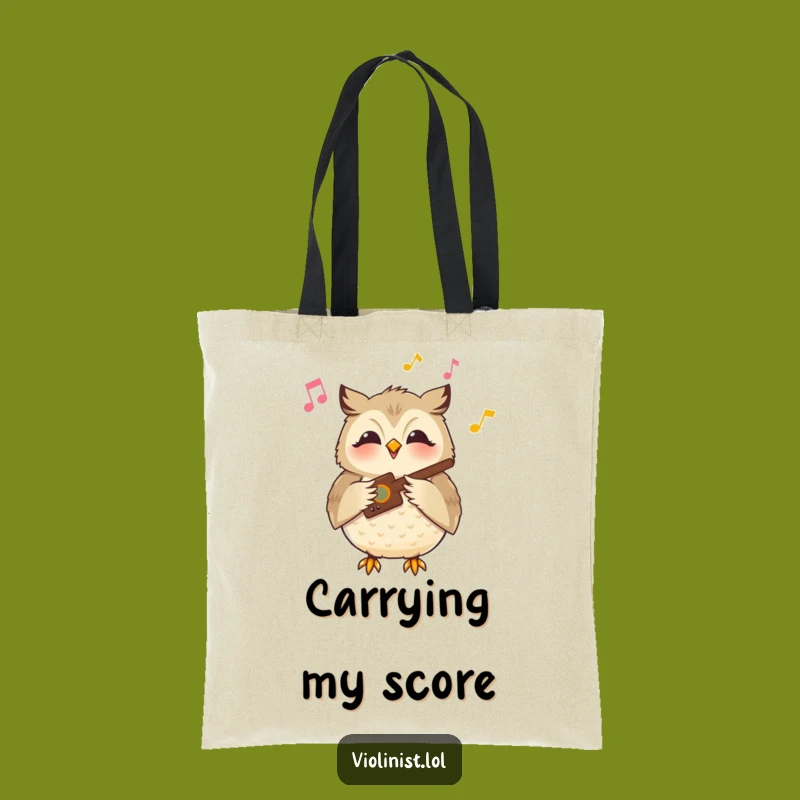Funny Owl Music Tote Bag: Serene Performer Bag, Perfect Gift