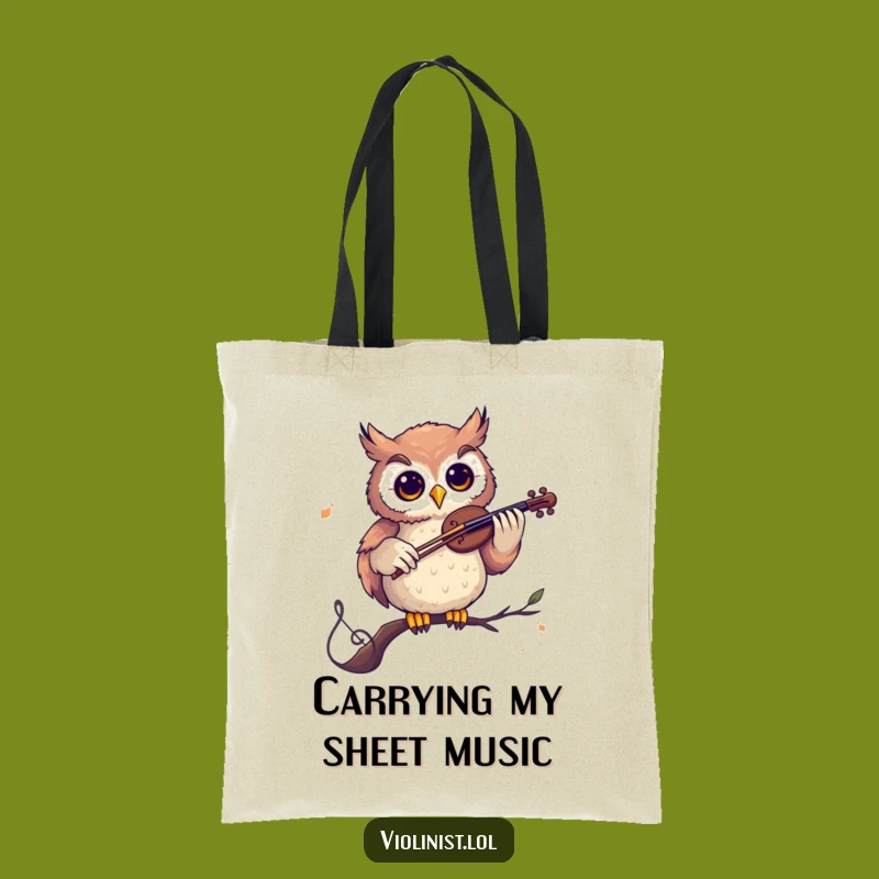 Funny Owl Tote Bag: Musical Muse Carry-All, Perfect Humorous Gift for Scholars