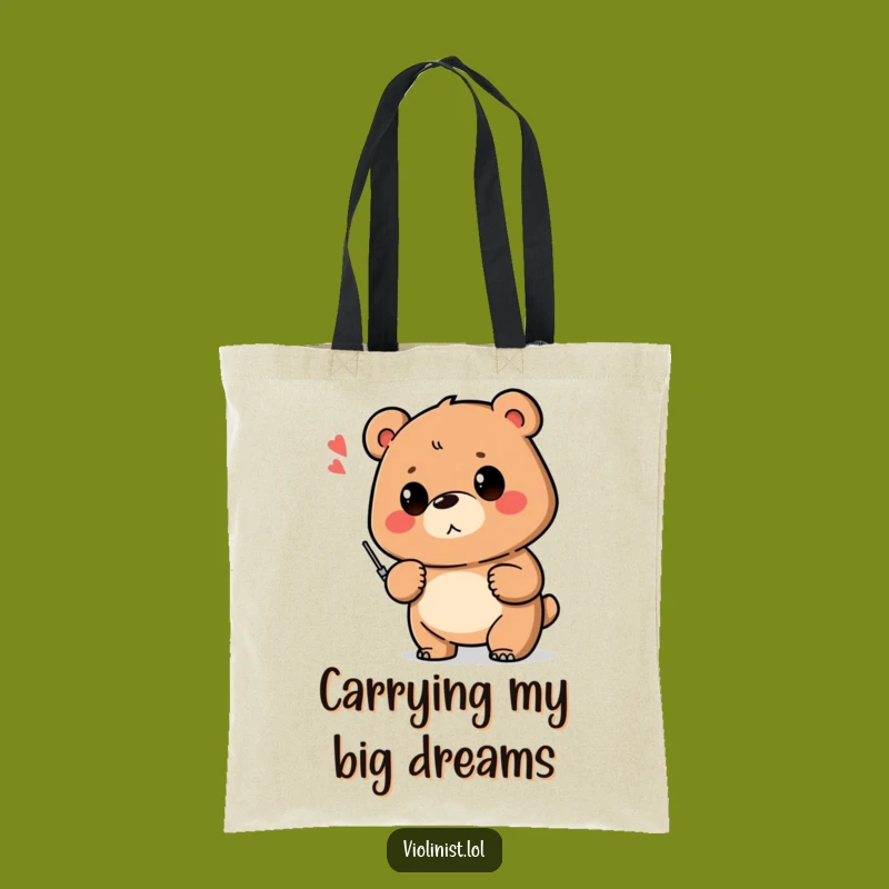 Funny Bear Tote Bag: Shaky Note Success - Humorous & Practical Gift