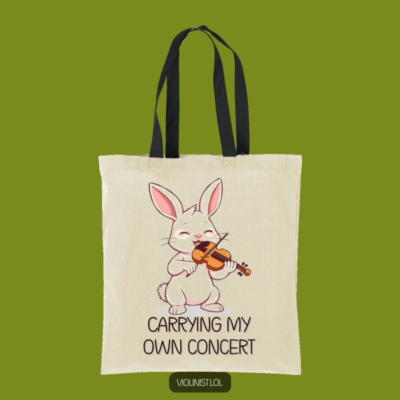 Funny Bunny Violin Tote Bag: Carry Your Music and Style with This Funny Gift