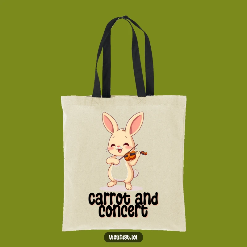 Funny Bunny Violin Tote Bag: Carry Your Tune and Your Stuff