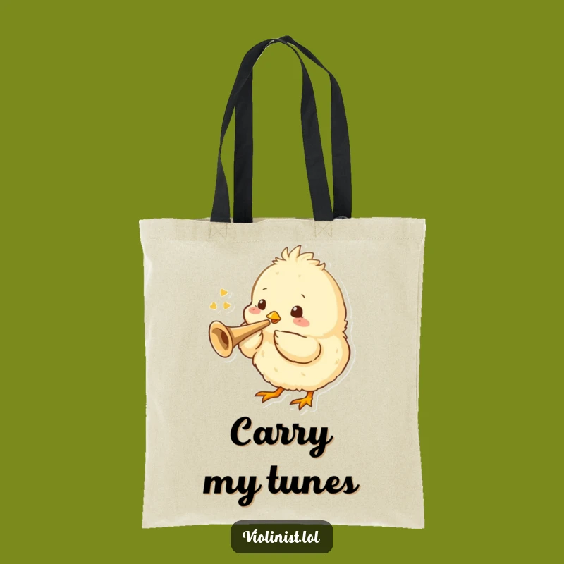 Funny Chick Tote Bag: Tiny Trumpet Tunes - Cute & Practical
