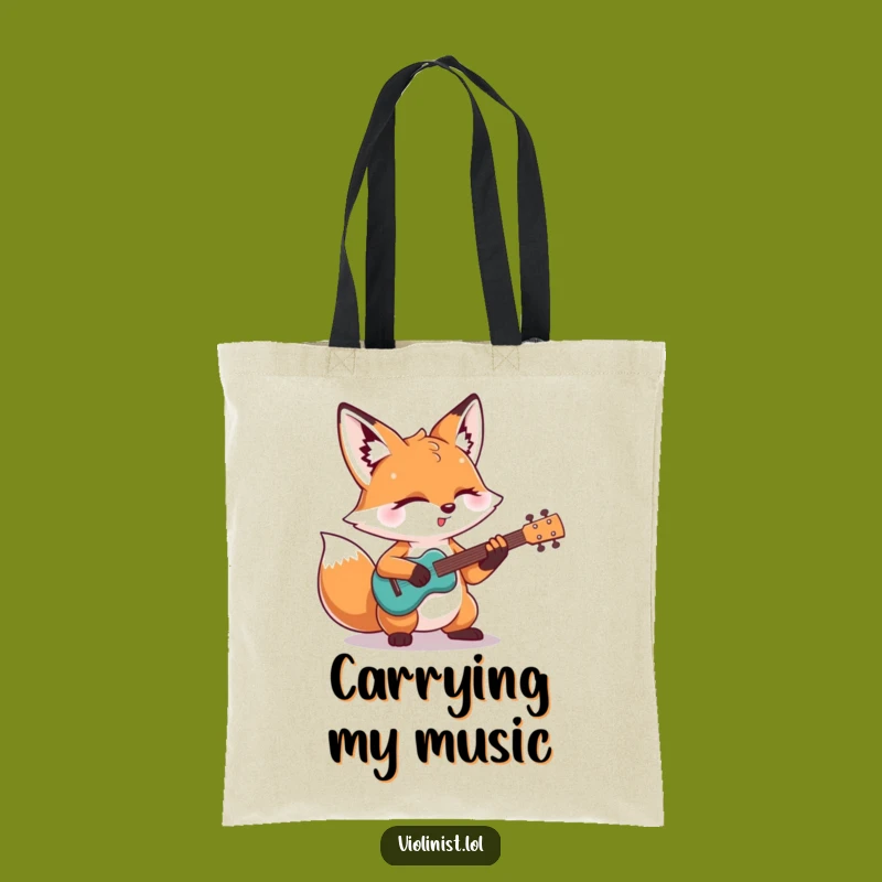 Funny Fox Musician Tote Bag: Carry Your Tunes and Humor, Perfect Gift Bag