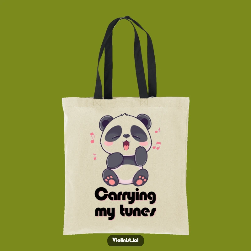 Funny Panda Melody Tote Bag: Carry Your Soundtrack