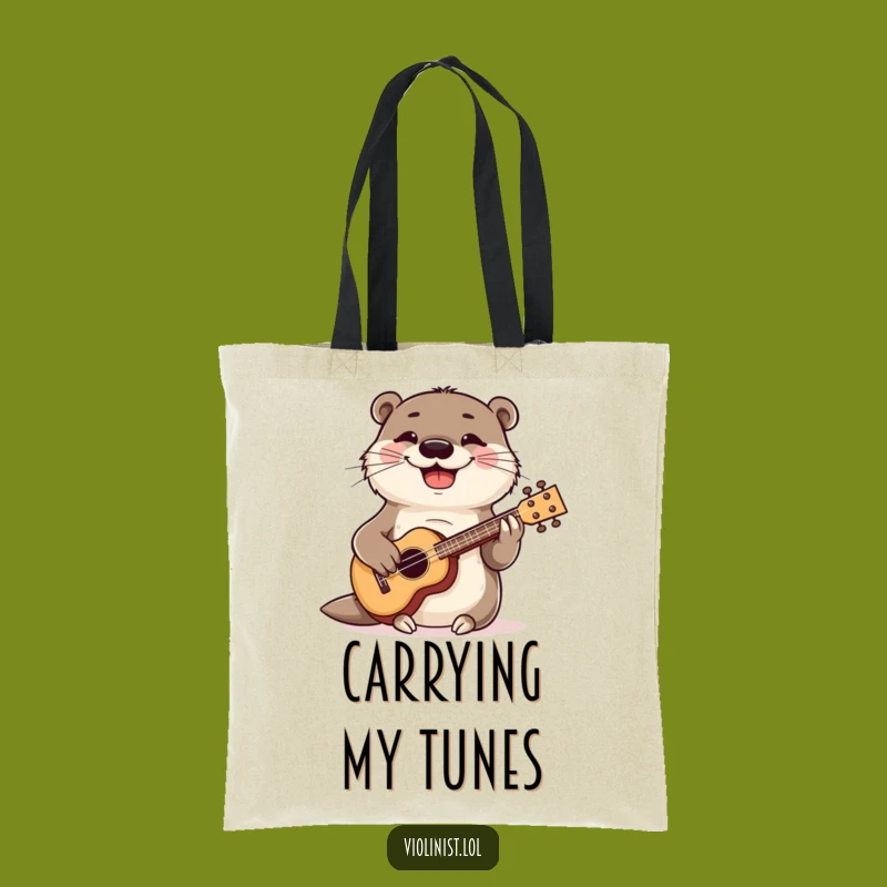 Funny Playful Otter Ukulele Tote Bag: Carry Your Tunes and Essentials with Style