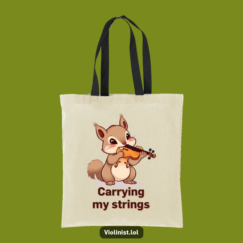 Funny Squirrel Violin Tote Bag: Quirky Music Lover Bag, Perfect Gift