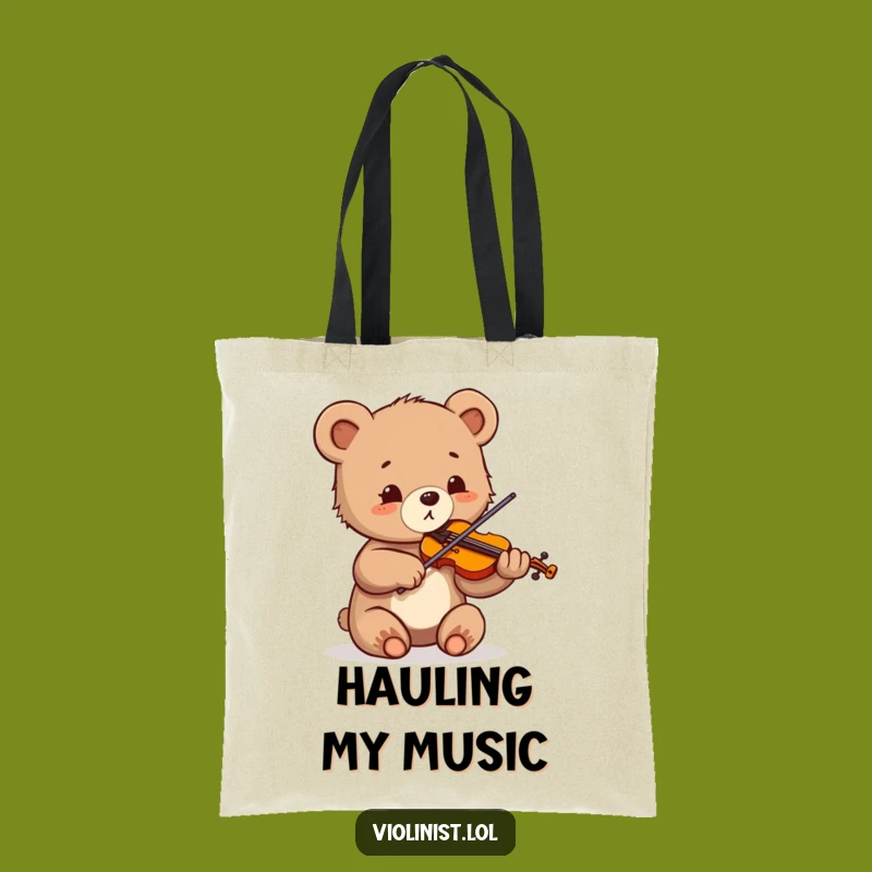 Funny Bear Cub Violinist Tote Bag: Carry Music & Joy, Perfect Funny Gift!
