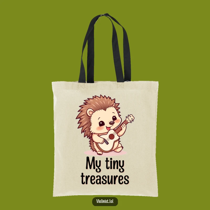 Funny Hedgehog Guitar Tote Bag: Carry Your Music and Smiles Everywhere